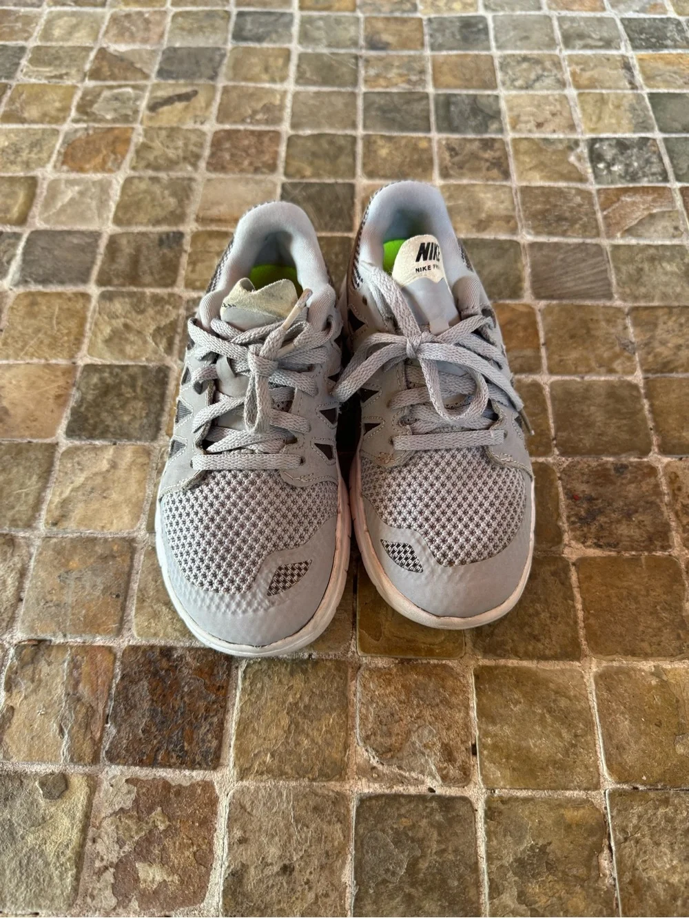 Nike Gray & White Mesh Training Sneakers